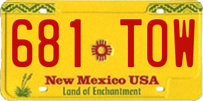 NM license plate 681TOW