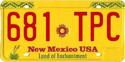 NM license plate 681TPC