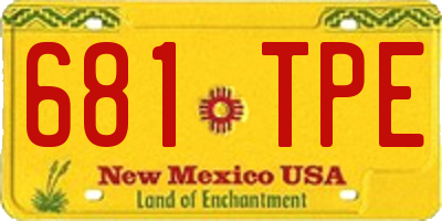 NM license plate 681TPE