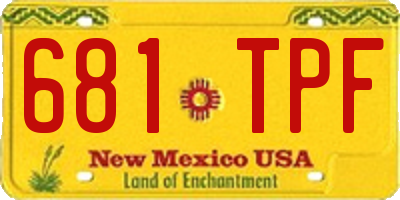 NM license plate 681TPF
