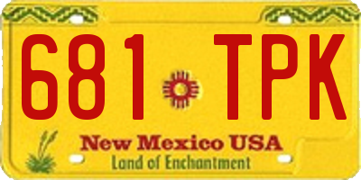 NM license plate 681TPK