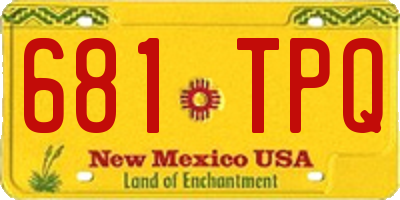 NM license plate 681TPQ