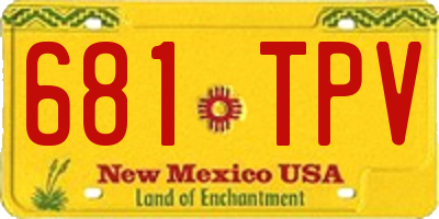 NM license plate 681TPV