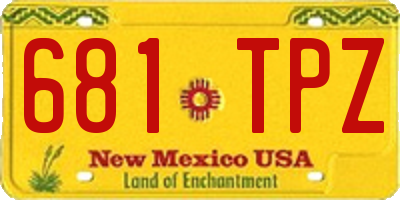 NM license plate 681TPZ