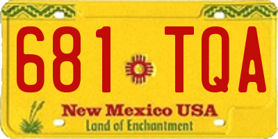 NM license plate 681TQA