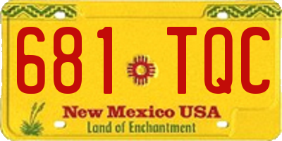 NM license plate 681TQC
