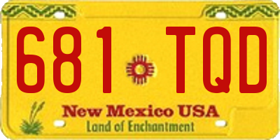 NM license plate 681TQD