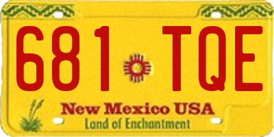 NM license plate 681TQE