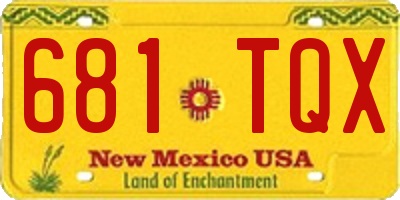 NM license plate 681TQX