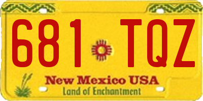 NM license plate 681TQZ