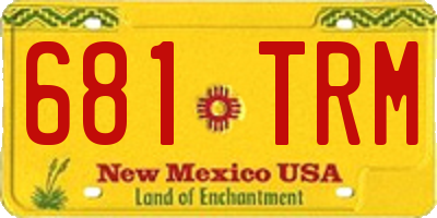 NM license plate 681TRM