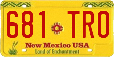 NM license plate 681TRO