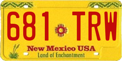 NM license plate 681TRW