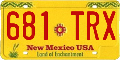 NM license plate 681TRX