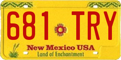 NM license plate 681TRY