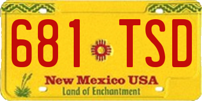 NM license plate 681TSD