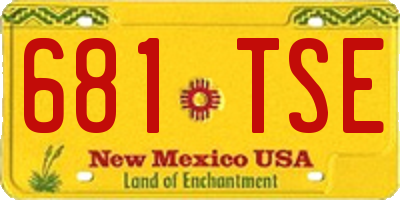 NM license plate 681TSE