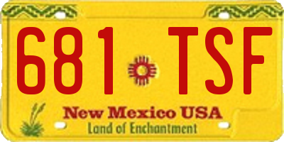NM license plate 681TSF