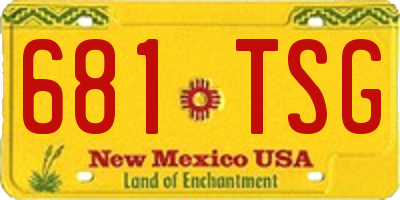 NM license plate 681TSG