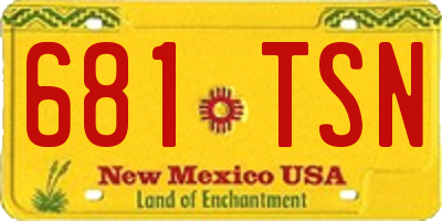 NM license plate 681TSN