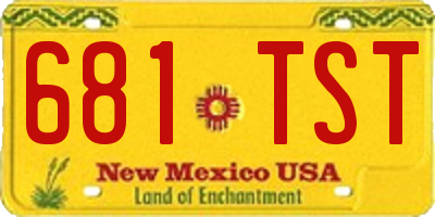 NM license plate 681TST