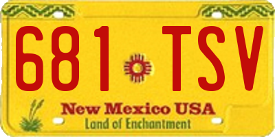 NM license plate 681TSV