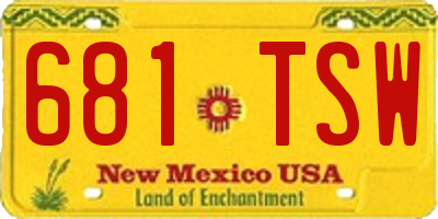 NM license plate 681TSW