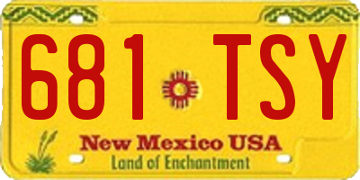NM license plate 681TSY