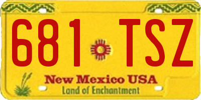 NM license plate 681TSZ