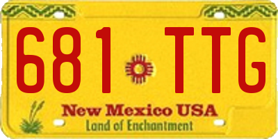 NM license plate 681TTG