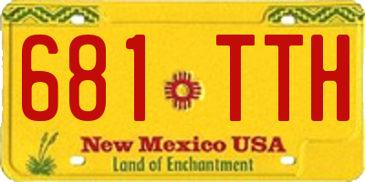 NM license plate 681TTH