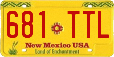 NM license plate 681TTL