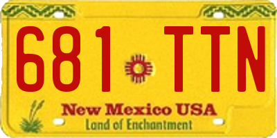 NM license plate 681TTN