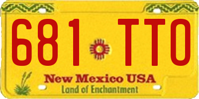 NM license plate 681TTO