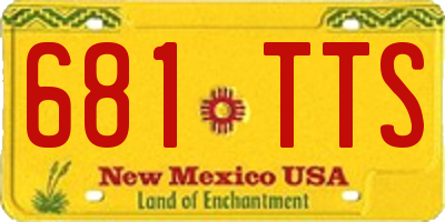 NM license plate 681TTS