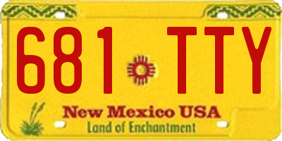 NM license plate 681TTY