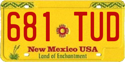 NM license plate 681TUD