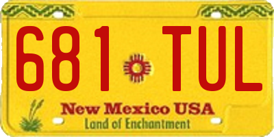 NM license plate 681TUL