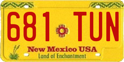 NM license plate 681TUN