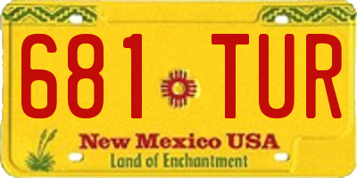 NM license plate 681TUR