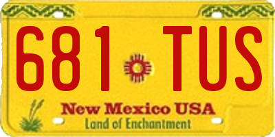 NM license plate 681TUS
