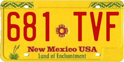 NM license plate 681TVF