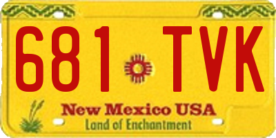 NM license plate 681TVK