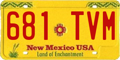 NM license plate 681TVM