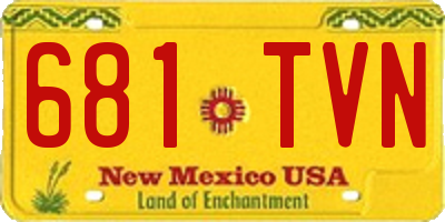 NM license plate 681TVN