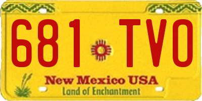 NM license plate 681TVO