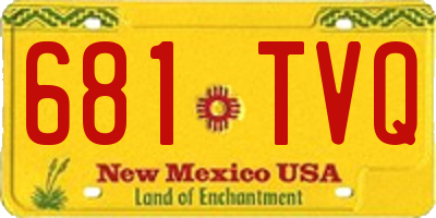 NM license plate 681TVQ