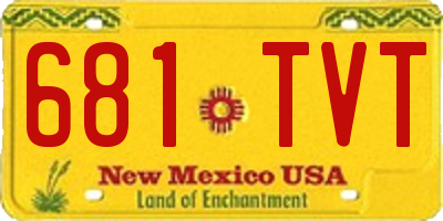 NM license plate 681TVT