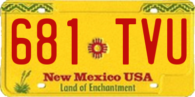 NM license plate 681TVU