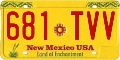 NM license plate 681TVV